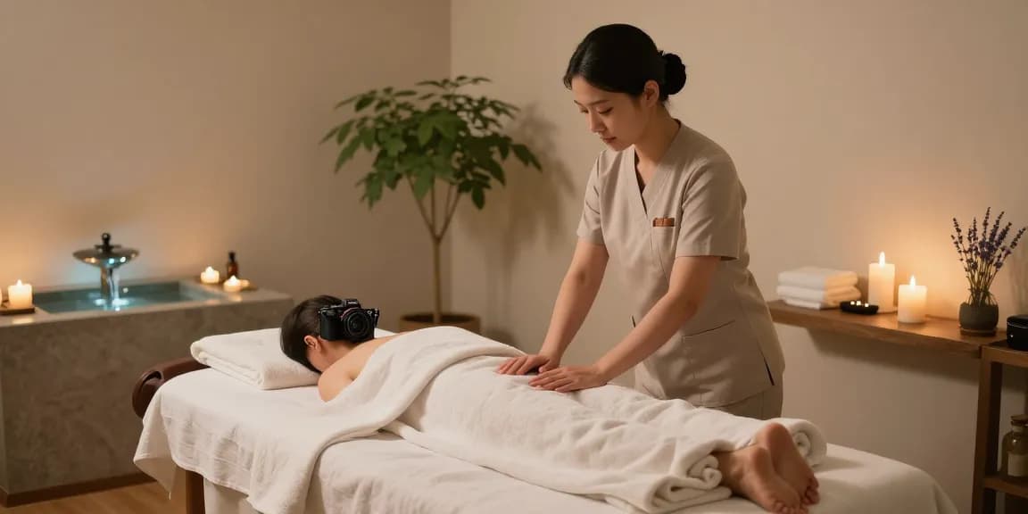 Relaxing massage therapy environment for 의왕출장마사지 with soothing decor and aromatic oils.