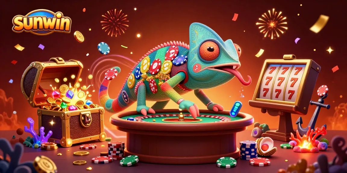 Engage in thrilling adventures with sunwin as chameleon casino owner and slot reels sparkle.