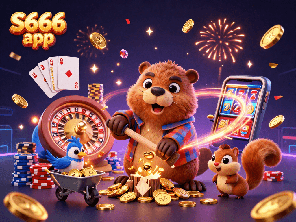 Experience exciting gaming moments with the S666 app featuring vibrant characters and rich casino elements.