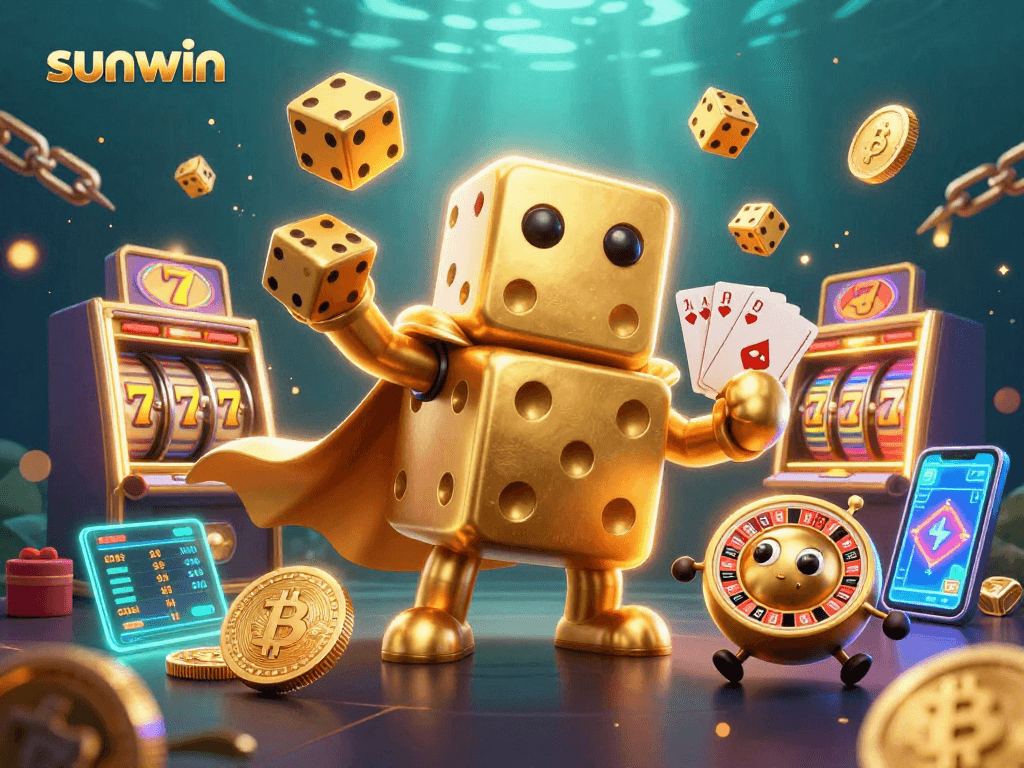 Experience thrilling wins with sunwin's dynamic casino action featuring golden dice and slot reels.