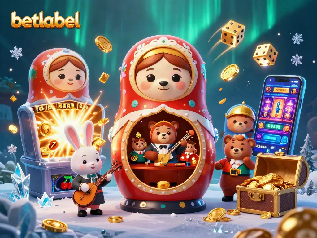 Experience thrilling gaming with betlabel through a colorful 3D casino illustration