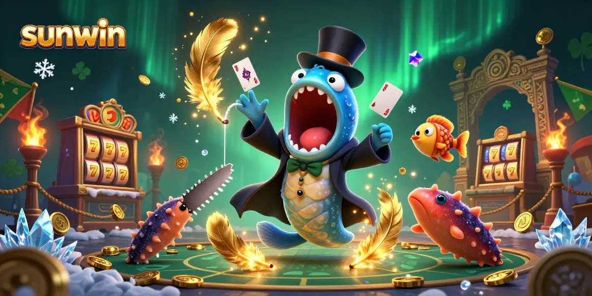 Experience thrilling card tricks in the magical Sunwin underwater casino realm, showcasing vibrant casino elements.