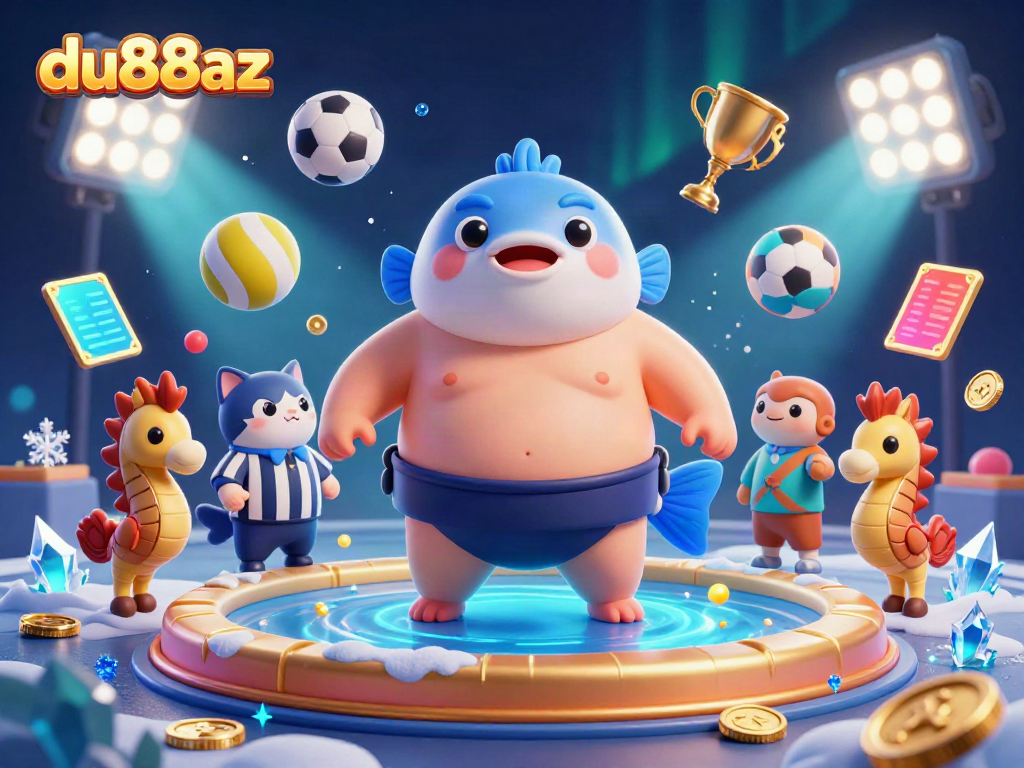 Experience a lively underwater bet at du88az with a fugu champion and vibrant spectators.