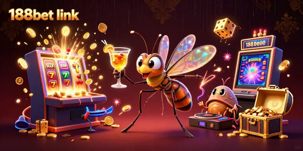 Experience thrilling gameplay with the 188bet link, showcasing a vibrant casino atmosphere and exciting game elements.