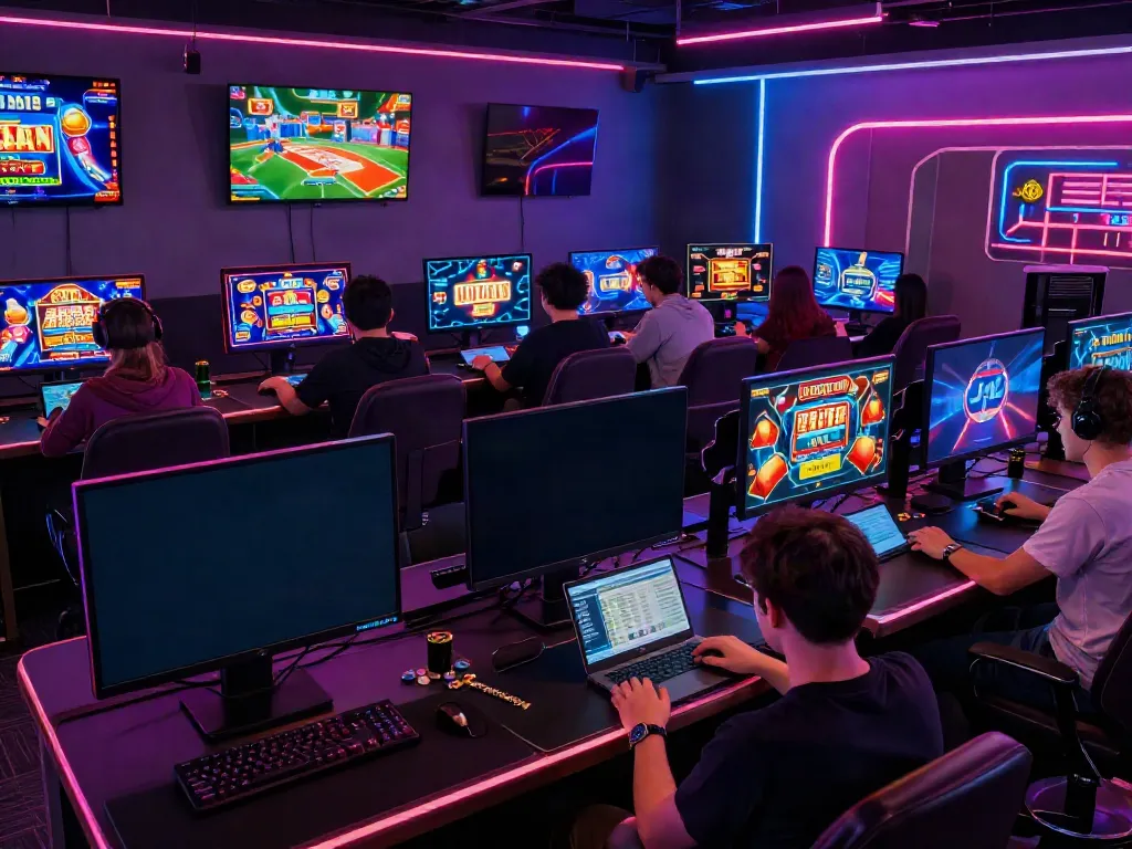 Exciting online gaming scene at https://nbet.group/ with players engaged in various casino games, showcasing vibrant graphics and interactive experiences.