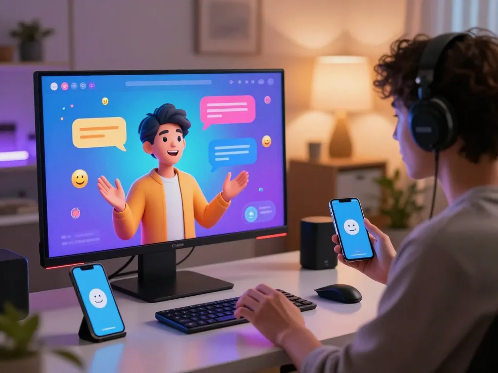 Engaging spicy AI chat interaction showcasing futuristic digital communication.