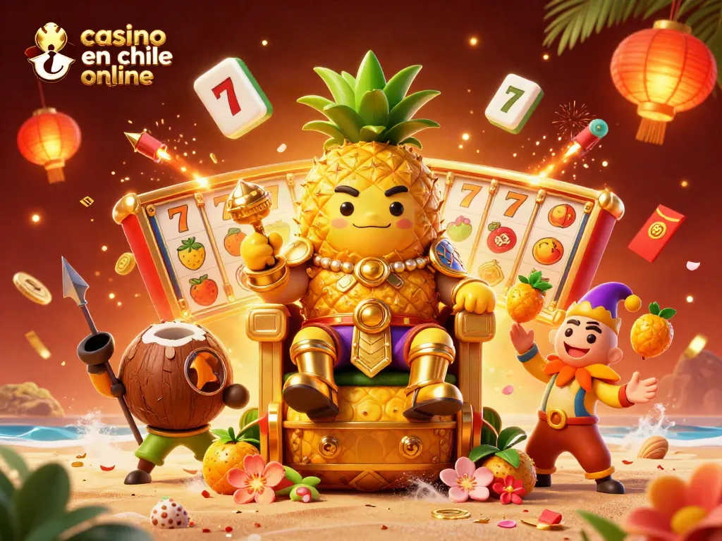 Juga en un casino en Chile online con tragamonedas y giros gratis en una escena vibrante.