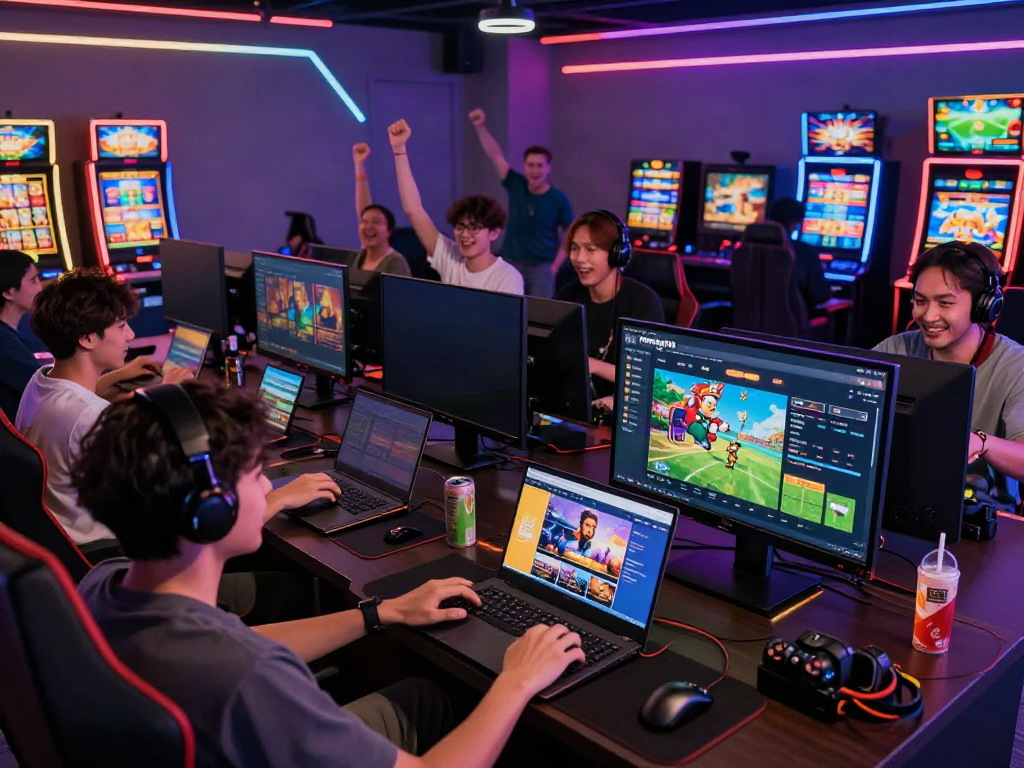 Engaged gamers exploring the Nohuwin game portal for an immersive online gaming experience.