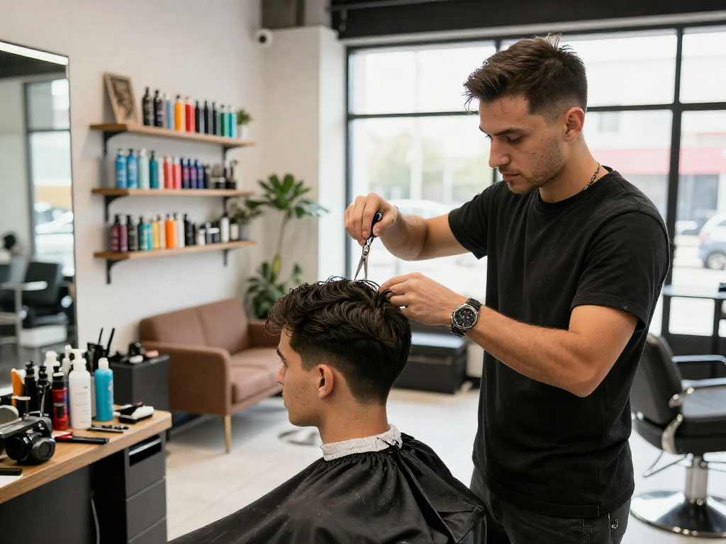 Experience professional hair styling at rokok88 barber shop with modern tools and a welcoming atmosphere.
